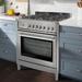 Cosmo F965 Series 36" 3.8 cu ft. Freestanding Dual Fuel Range 35.75 H x 35.5 W x 23.6 D in white in Stainless Steel | Wayfair