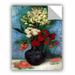ArtWall Vase w/ Carnations & Other Flowers by Vincent Van Gogh Removable Wall Decal Canvas/Fabric in Blue/Red/Yellow | 24 H x 18 W in | Wayfair