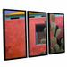 ArtWall Adobe Color by Rick Kersten 3 Piece Framed Painting Print on Canvas Set Canvas in Green/Red/Yellow | 36 H x 54 W x 2 D in | Wayfair