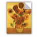 ArtWall Vase w/ Fifteen Sunflowers by Vincent Van Gogh Removable Wall Decal Canvas/Fabric in White | 48 H x 36 W in | Wayfair 0van014a3648p