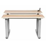 Populas Furniture Equity Height Adjustable Standing Desk Converter Metal in Gray/White/Brown | 38 H x 36 W x 30 D in | Wayfair EQ 481416-L3