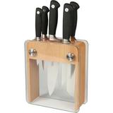Mercer Cutlery Genesis 6 Piece Forged Knife Block Set High Carbon Stainless Steel in Black/Gray | 15 H x 13 W x 5 D in | Wayfair M20050