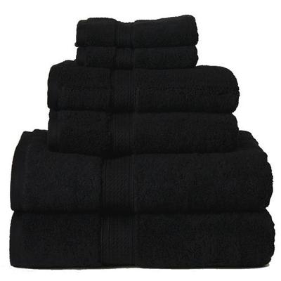 Egyptian Cotton Bath Towel Set Six Piece Set, Six Piece Set, Black