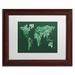 Trademark Fine Art 'Text Map of the World' by Michael Tompsett Framed Graphic Art Canvas, Wood in Green | 11 H x 14 W x 0.5 D in | Wayfair