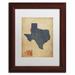 Trademark Fine Art 'Texas Map Denim Jeans Style' by Michael Tompsett Framed Graphic Art Canvas, Wood | 14 H x 11 W x 0.5 D in | Wayfair