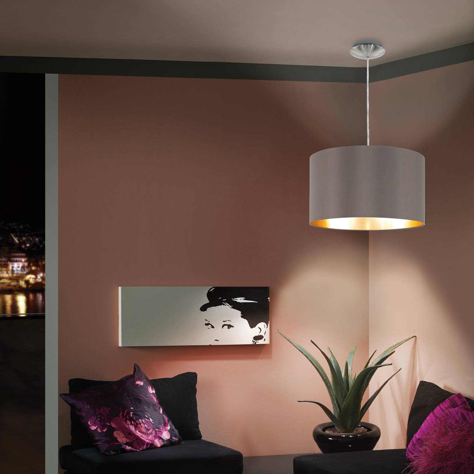 EGLO Hängelampe Maserlo, dimmbar, braun / rost, für Wohn- / Esszimmer, Modern, Pendelleuchte