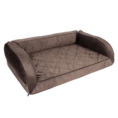zoolove Wellness Snuggle Sofa Memory Foam Dog Bed in Brown