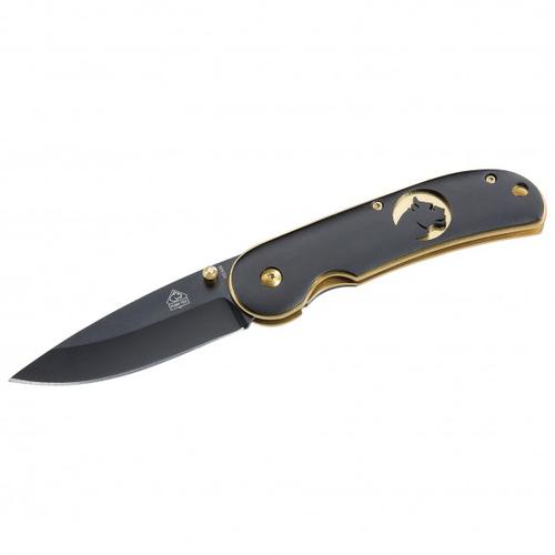 Puma Tec - Einhandmesser Gold Platinen - Messer Gr 7,8 cm schwarz