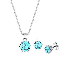 Elli Schmuckset Damen Set Klassisch mit Kristallen in 925 Sterling Silber