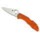 Spyderco Delica 4 Lightweight Folding Knife Orange FRN Handle Flat Ground FE Blade C11FPOR