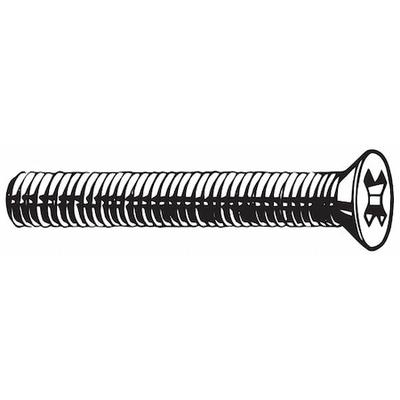 ZORO SELECT U51300.037.0175 3/8"-16 x 1-3/4 in Phillips Flat Machine Screw,
