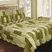 J&J Bedding Camping Patchwork Stripe Quilt Cotton in Green | King | Wayfair HS8401K