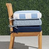 Double-piped Outdoor Chair Cushion - Resort Stripe Cobalt, 23-1/2"W x 19"D, Standard - Frontgate