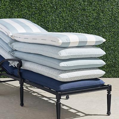 Single-piped Outdoor Chaise Cushion - Natural, 75"L x 23"W - Frontgate