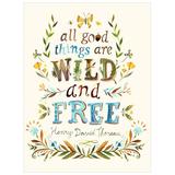 Oopsy Daisy All Good Things are Wild & Free Canvas Art Canvas in Blue/Green/White | 24 H x 18 W x 1.5 D in | Wayfair NB15956