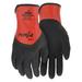 MCR SAFETY N96785M Foam Nitrile Coated Gloves, Full Coverage, Black/Orange, M,