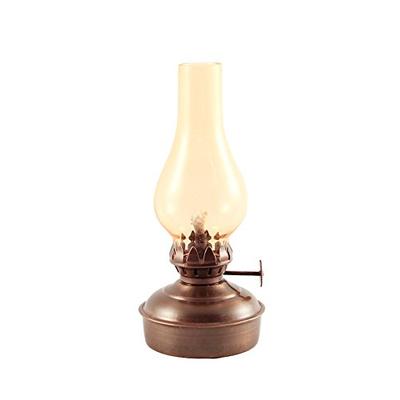 Vermont Lanterns Brass Mini Small Oil Lamp 6.5 (Antique with Amber Glass)