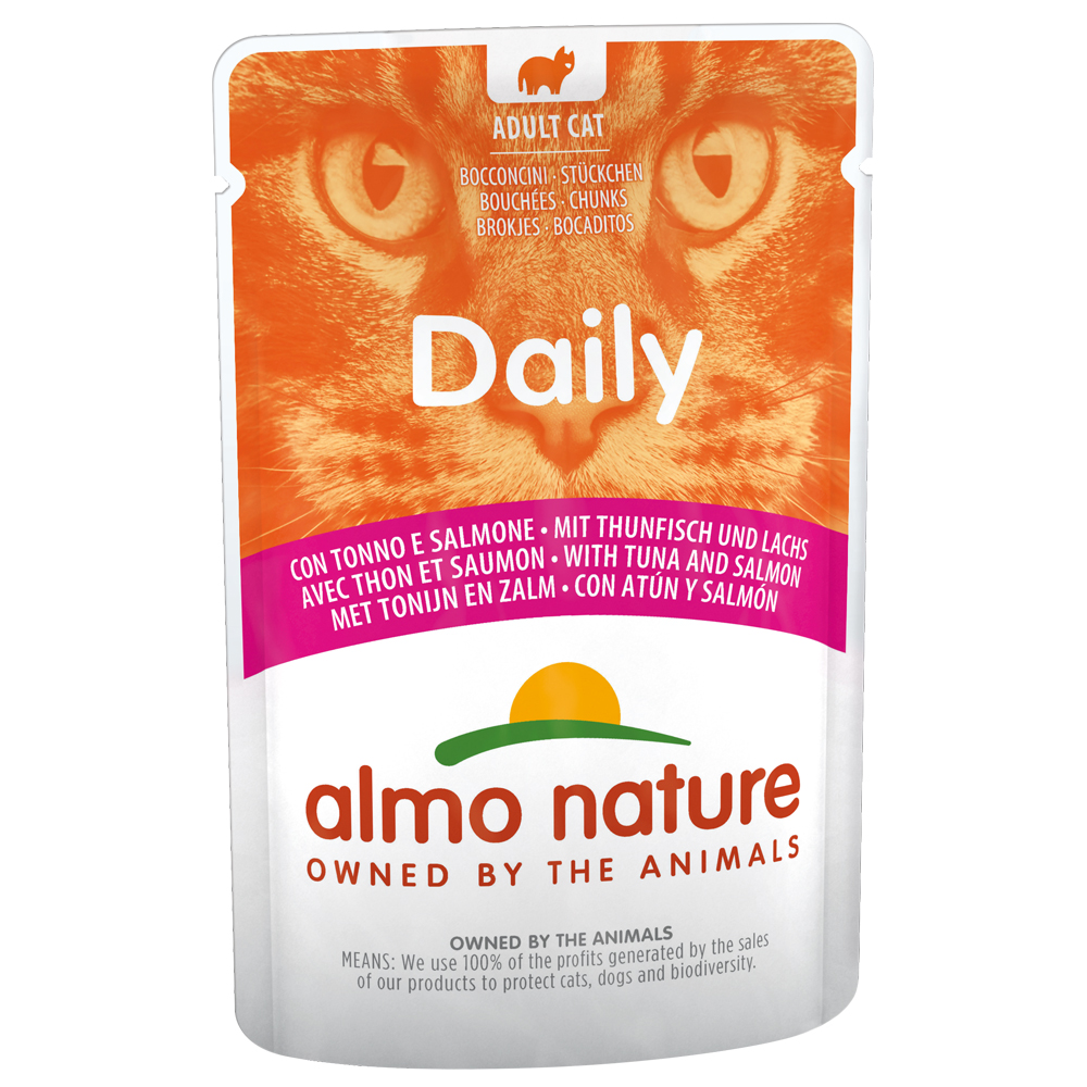 Almo Nature Daily 6 x 70 g umido per gatto - Tonno e Salmone