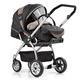 Gesslein 204330351351 Kinderwagen M4 inklusive C1 Tragetasche, silber