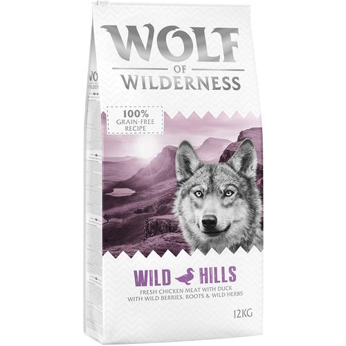 12 kg Adult Wild Hills Ente Wolf of Wilderness Hundefutter trocken