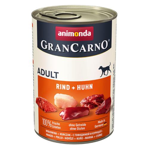 24 x 400 g animonda GranCarno Original Adult Rind & Huhn Hundefutter nass