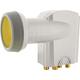 SCHWAIGER 395 Quattro LNB Low Noise Blockconverter Sun Protect digital hitzebeständig LNB-Kappe Satellitenschüssel-Zubehör für Multischalter Wetterschutz vergoldete Kontakte hellgrau