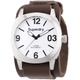 Superdry - SYG101TW - Men's Watch - Analogue Quartz - White Dial - Brown Leather Strap, White/Brown, Strap