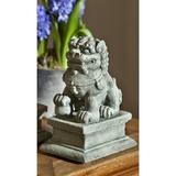 Campania International Temple Foo Dog Statue Concrete, Copper in Gray/Blue | 8.25 H x 6.25 W x 4.25 D in | Wayfair OR-130-AS