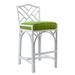 David Francis Furniture Chippendale Patio Bar Stool w/ Cushion in Green | 44 H x 20 W x 20 D in | Wayfair AW8086-BS-MACAW