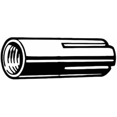 ZORO SELECT U30577.025.0001 Flanged Coil Thread Anchor, 3/8" Dia, 1" L, Carbon