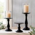 Black Pedestal Stands, Set Of Three - Grandin Road