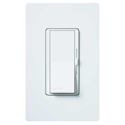 LUTRON DVSTV-WH Lighting Dimmer, Fluorescent/LED, Hard Wired, 1 Pole, 3-Way, 1