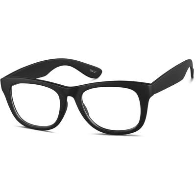 Zenni Classic Square Prescription Glasses Black Plastic Full Rim Frame