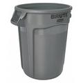 RUBBERMAID COMMERCIAL FG262000GRAY 20 gal Round Trash Can, Gray, 19 3/8 in Dia,