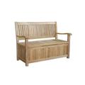 Anderson Teak Del-Amo Teak Storage Outdoor Bench Wood/Natural Hardwoods in Brown/White | 36 H x 48 W x 26 D in | Wayfair BH-152SB