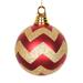 Vickerman 395479 - 4" Red / Gold Matte Glitter Chevron Ball Christmas Tree Ornament (4 pack) (M143386)