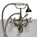 Cambridge Plumbing Triple Handle Wall Mounted Clawfoot Tub Faucet w/ Diverter & Handshower in Gray | 9.8 H in | Wayfair CAM463W-BN