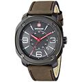 Wenger Escort Men's Quartz Watch with Grey Dial Analogue Display and Brown Leather Strap 011051104