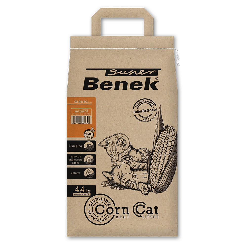 Lettiera Super Benek Corn Cat Natural - 7 L (ca. 4,7 kg)