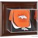 Denver Broncos Brown Framed Wall-Mountable Baseball Cap Display Case