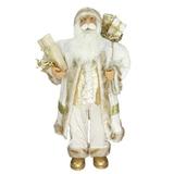 Northlight Seasonal White & Ivory Santa Claus w/ Gift Bag Christmas Figure Plastic | 24 H x 12 W x 8 D in | Wayfair E76468