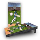 Custom Cornhole Boards Baseball Cornhole Game Set 4.0 H x 24.0 W x 48.0 D in brownManufactured Wood | 4" H X 24" W X 48" D | Wayfair CCB56-2x4-AW
