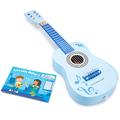 New Classic Toys - 10349 - Musikinstrument - Spielzeug Holzgitarre - Blau mit Noten