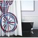 e by design La Bicicleta Print Single Shower Curtain Polyester | 74 H x 71 W in | Wayfair SCGN245BL15BL18