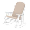 Gardenista Garden Premium Adirondack Chair Seat Pad | Indoor Outdoor Highback Chair Cushion with Secure Ties | Water Resistant Non-Slip Rocking Chair Pads | Durable & Easy to Clean (Stone)
