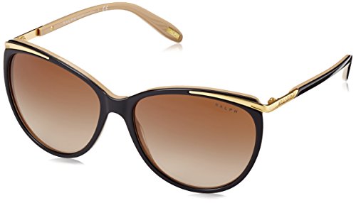 Ralph by Ralph Lauren Women's 0RA5150 109013 Sunglasses, Black/Nude/Brown Gradient, 59