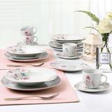 Lorren Home Trends 24 Piece Dinnerware Set, Service for 4 Porcelain/Ceramic in White | Wayfair LH401