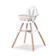 CHILDHOME, Baby/Child High Chair, Evolutive, from 6 Months up to 6 Years, Height Adjustable, 5 Point Harness, Many Accessories, Compatible with Evolu Baby Newborn Seat, Beechwood, Evolu 2, White