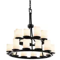 Justice Design Group CandleAria Dakota 2-Tier Chandelier - CNDL-8767-14-CREM-MBLK