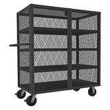 ZORO SELECT HTL-2448-DD-4-95 Dual-Latch Welded Mesh Security Cart with Fixed